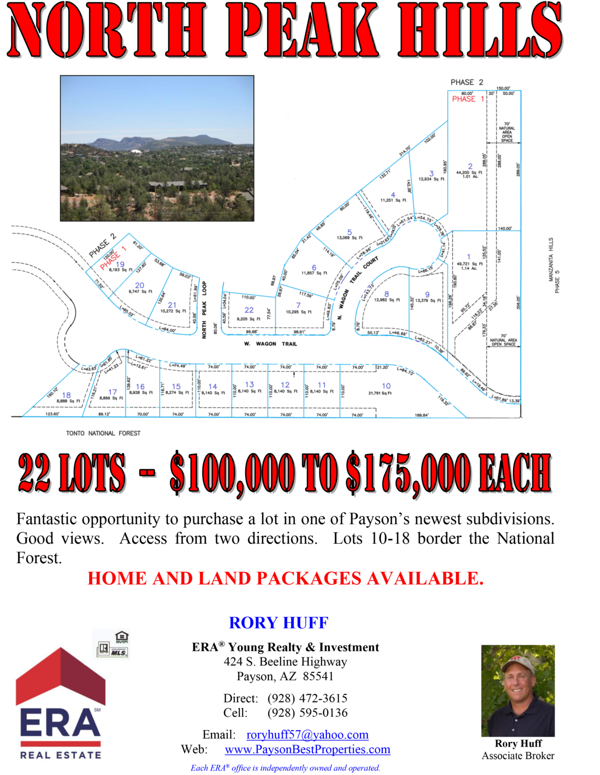 North Peak Hills Payson Arizona Real Estate Rory Huff Homes Land Property